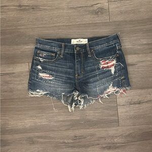Hollister Distressed Patchwork Denim Shorts
